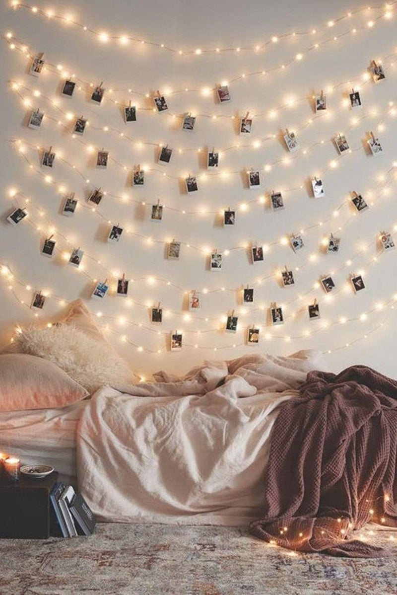 LECLSTAR 33Ft Photo Clip Fairy Lights with 50 Clips - LECLSTAR 100 LED String Lights for Hanging Pictures, USB Powered - Perfect Bedroom and Wedding Decor - Image 1